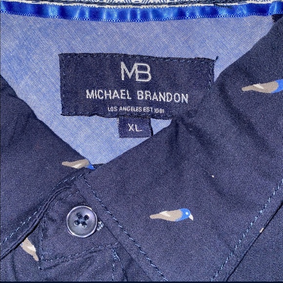 Sold• Michael Brandon•Blue with pattern•XLarge - Picture 3 of 3